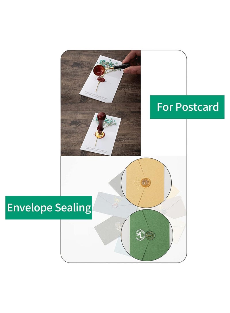 general Vintage Wax Seal Set Seal Wax Bead Wax Seal Stamp Wax Melting Spoon Candle with Beautifully Wrapped Envelopes Letters Wedding Invitations Wrap Seal and Decoration - Image 4