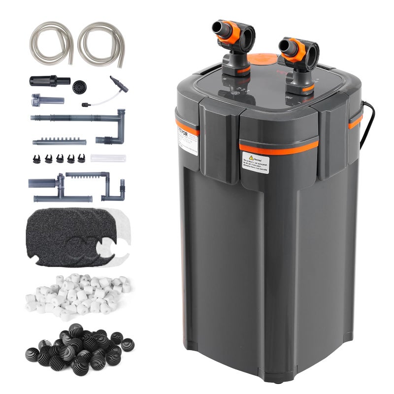 VEVOR Aquarium Filter 317GPH, 4-Stage Canister Filter 75-100 Gallon, Ultra-Quiet Internal Aquarium Filter with UV Protection, Submersible Power Filter with Multiple Function for Fish Tanks, 12W - Image 1