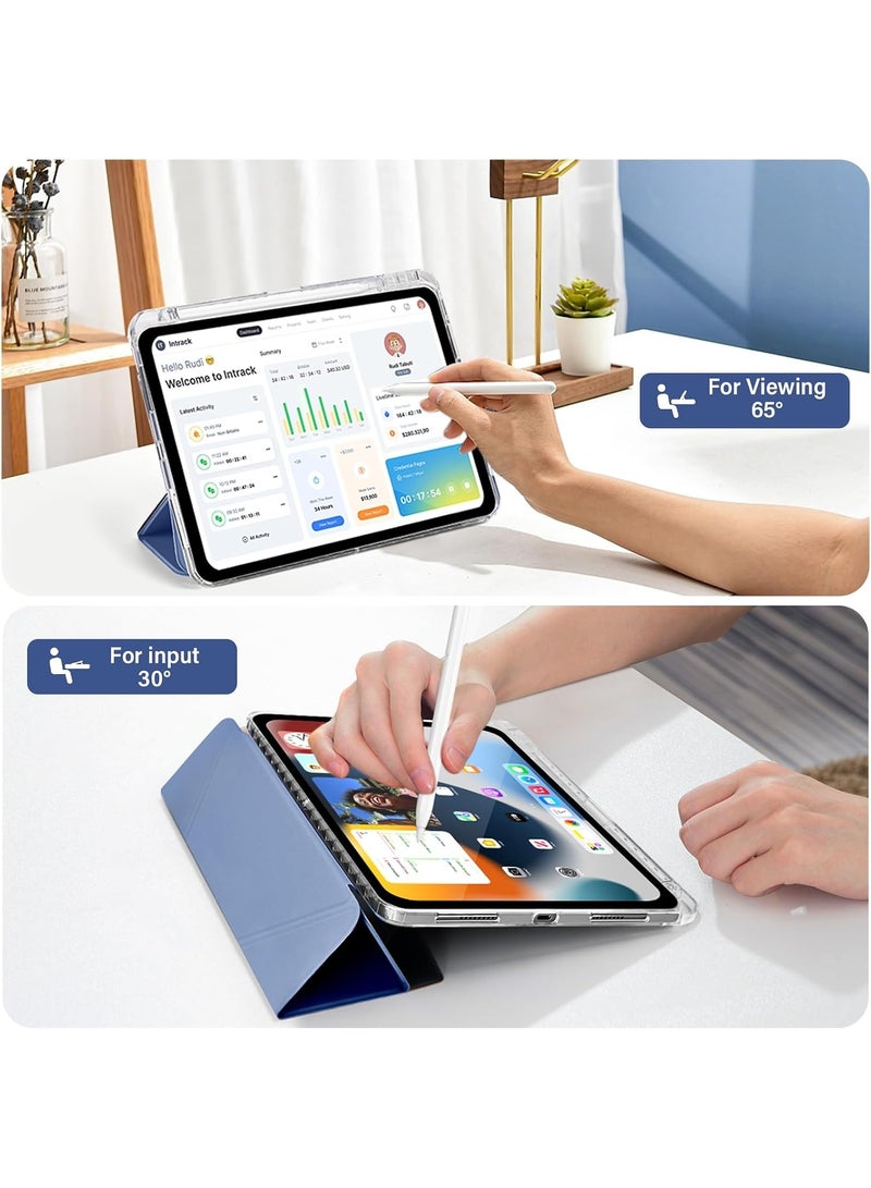 ELTRAZONE Case for iPad Pro 11 Inch 2022/2021/2020/2018 4th/3rd/2nd/1st Gen with Pencil Holder, 5-in-1 Multiple Viewing Angles, Shockproof Clear Transparent Back Protective Case, Grey - Image 5