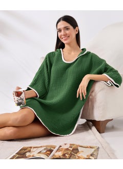 Destiny Hometex 4 Layer Muslin Hooded Adult Women's Poncho  - Image 3