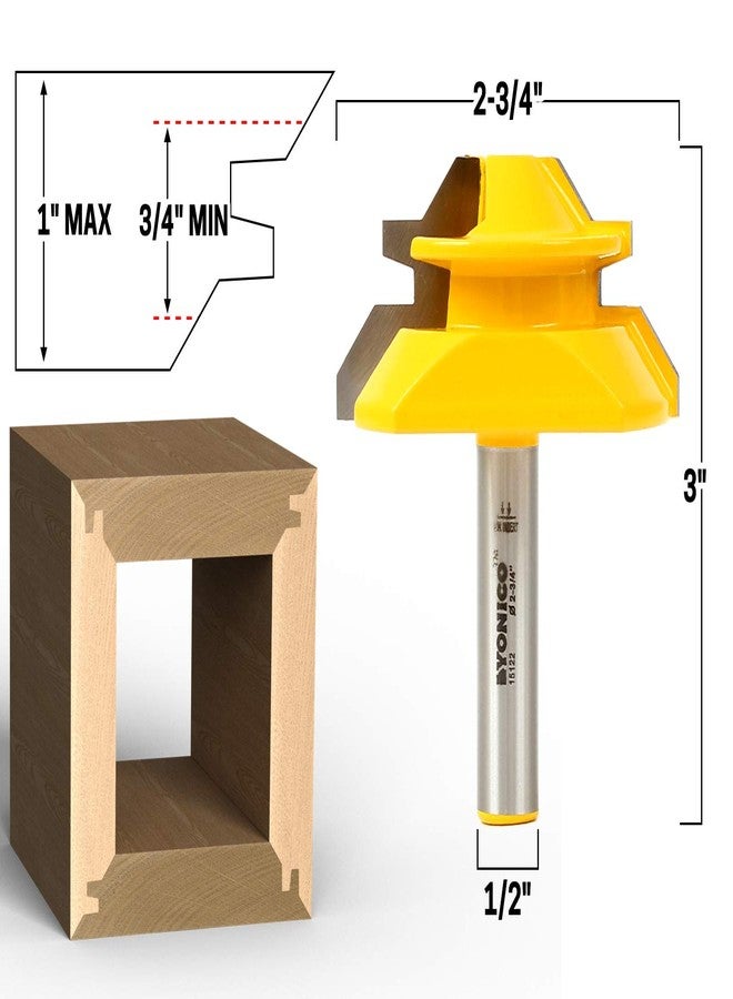 YONICO Lock Miter Router Bit Set 3 Bit 45 Degree 1/2-Inch Shank 15334 - Image 5