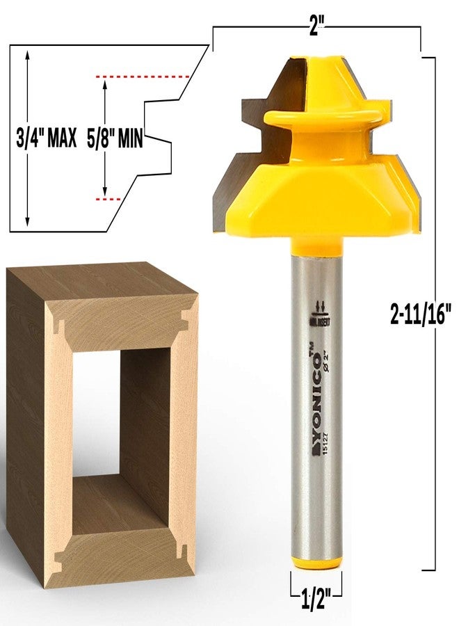 YONICO Lock Miter Router Bit Set 3 Bit 45 Degree 1/2-Inch Shank 15334 - Image 4