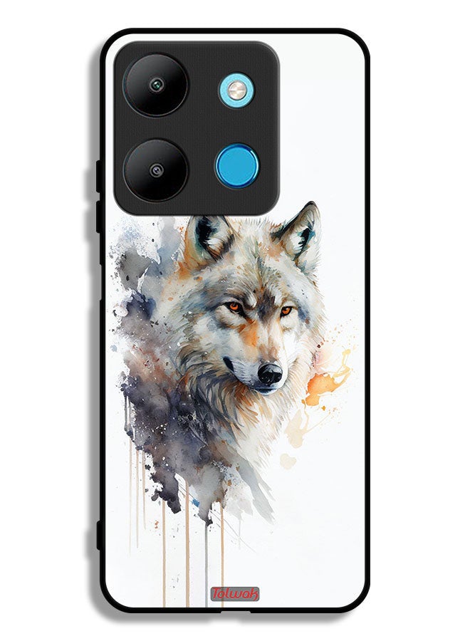 Tolwak Infinix Smart 7 Protective Case Cover Wolf Abstract Art - Image 1