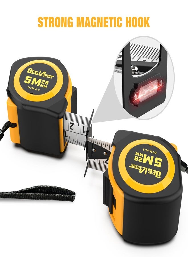 DEGLASERS Magnetic Tape Measure 16FT, Retractable Measuring Tape, Easy to Read Double Sided Measuring Tape, Magnetic Hook and Shock Absorbing Carrying Case for Construction, Carpenter - Image 4