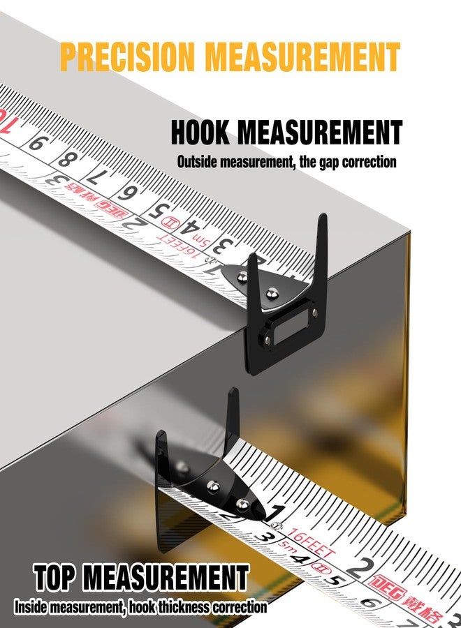 DEGLASERS Magnetic Tape Measure 16FT, Retractable Measuring Tape, Easy to Read Double Sided Measuring Tape, Magnetic Hook and Shock Absorbing Carrying Case for Construction, Carpenter - Image 5