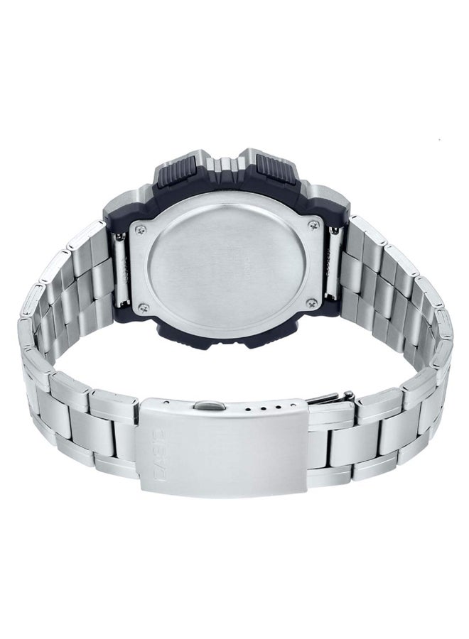 CASIO Men Youth Stainless Steel Digital Wrist Watch AE-1400WHD-1AVDF - 48 mm - Silver - Image 3