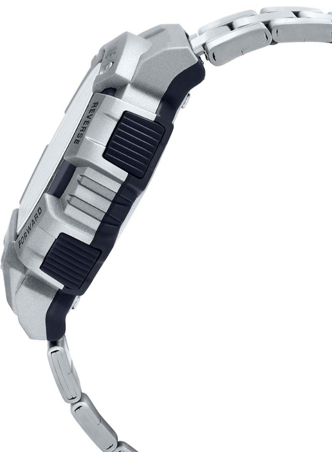 CASIO Men Youth Stainless Steel Digital Wrist Watch AE-1400WHD-1AVDF - 48 mm - Silver - Image 2