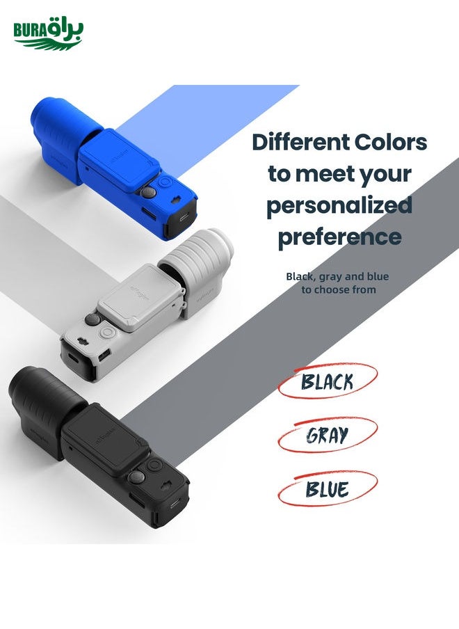 BURAQ - For DJI Osmo Pocket 3 AMagisn Silicone Protection Case Movement Camera Accessories, Style: 5 In 1 Blue - Image 1