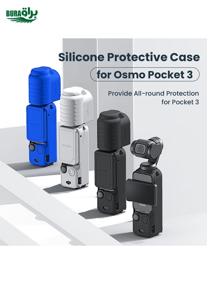 BURAQ - For DJI Osmo Pocket 3 AMagisn Silicone Protection Case Movement Camera Accessories, Style: 5 In 1 Blue - Image 1