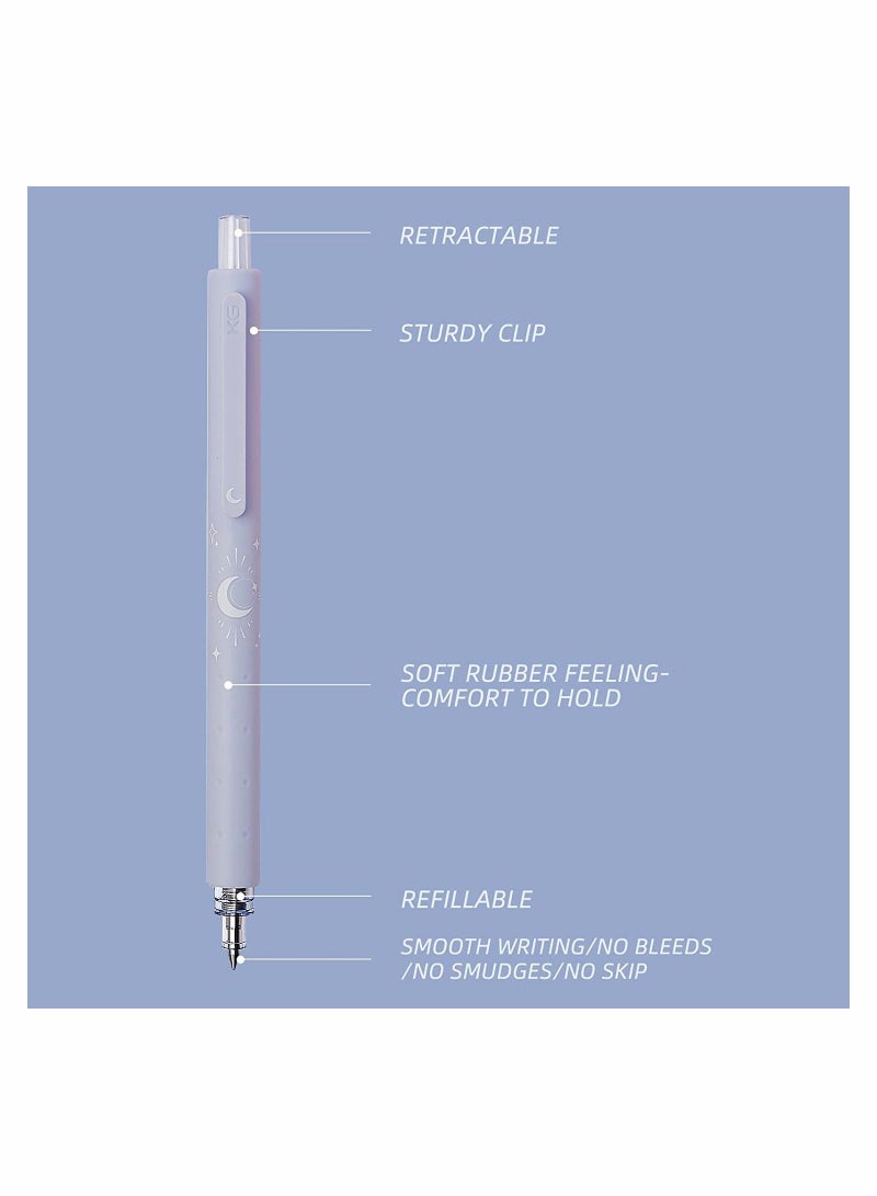 SYOSI Retractable Refillable Gel Ink Pens 0.5mm Fine Point Sakura 3 Pieces 2 Black Ink and 1 Pink Ink - Image 3