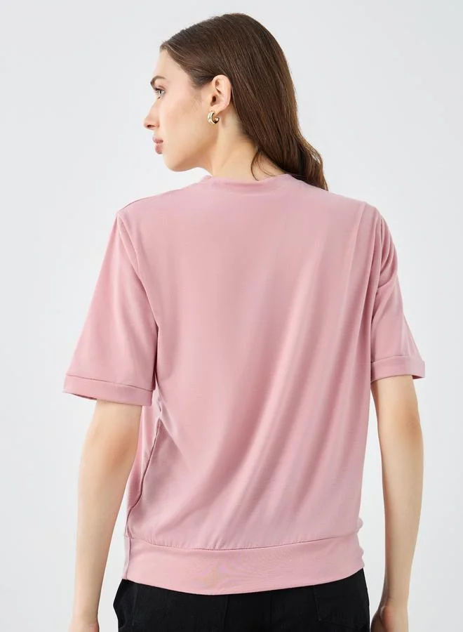Take Two Take Two Solid Round Neck Regular Fit T-Shirt