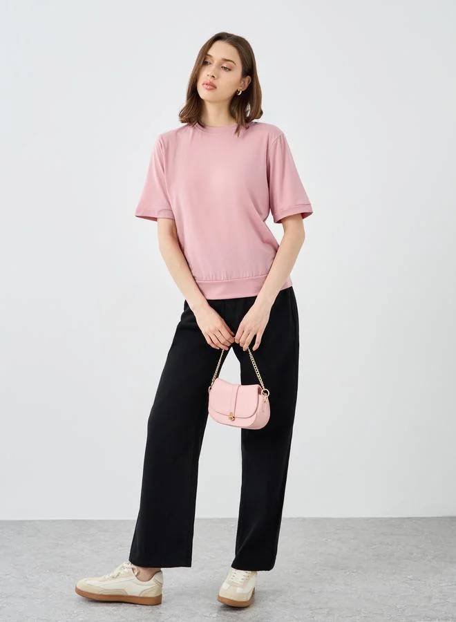 تايك تو Take Two Solid Round Neck Regular Fit T-Shirt