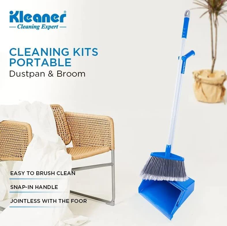 Kleaner Foldable Broom and Dustpan Set with Long Handle Wind-Proof Blue 30 * 28 12cm GSC009 - Image 2