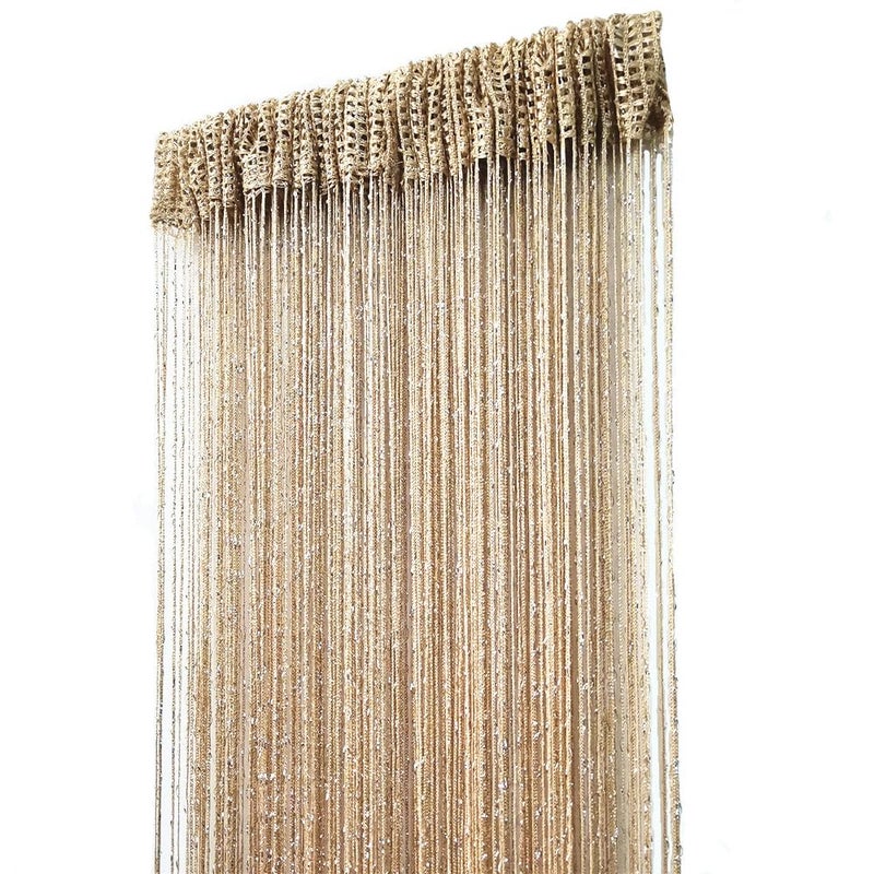 أفي سبليت AVE Split Decorative Dovative Surtain Wall Panel Fringe Window Room Divider أعمى مقسم شرابة الشاشة Home 100x200entimeter (Champagne18) - Image 1