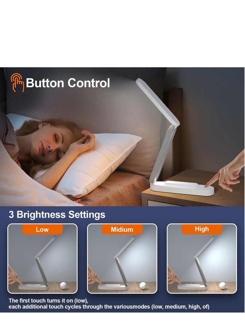 Generic LED Desk Lamp for Office Home  Battery Operated Lamp Rechargeable Lamp Foldable & Portable Light, LED Desk Light Strip, 3 Brightness Dimmable Small Desk Lamp Wireless Reading Lamp  - Image 3