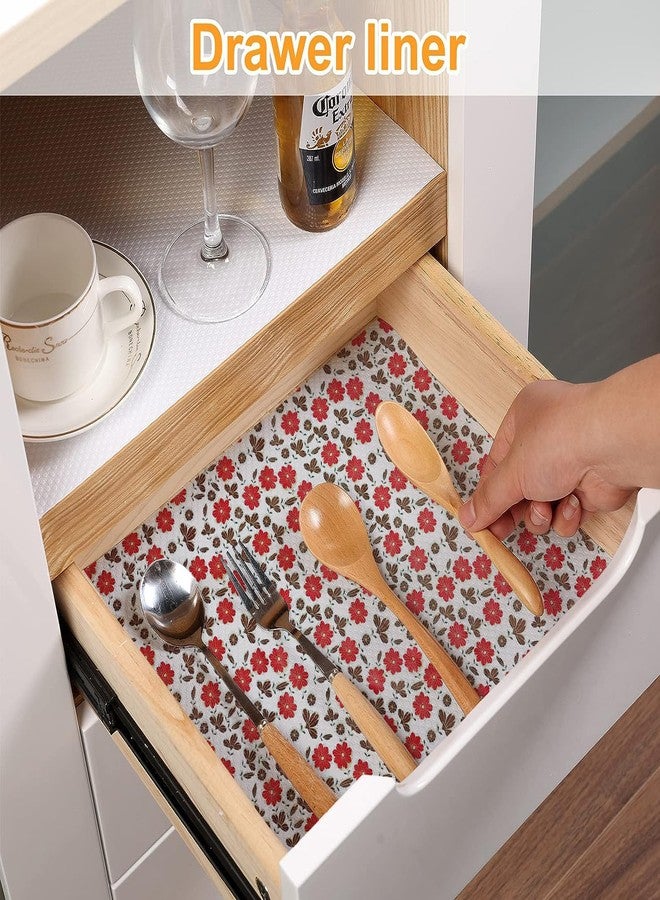 Vocal Store Kitchen Drawer/Cabinet Shelf Mat|PVC Material|Adjustable Size 5 Meter Roll, Red - MDOJ1-P079-5 - Image 3