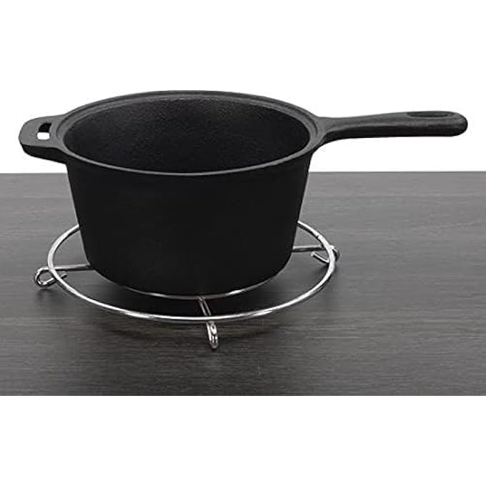 هيت قدر صلصة من الحديد الزهر مقاس 18 سم × 9 سم أسود - Image 2