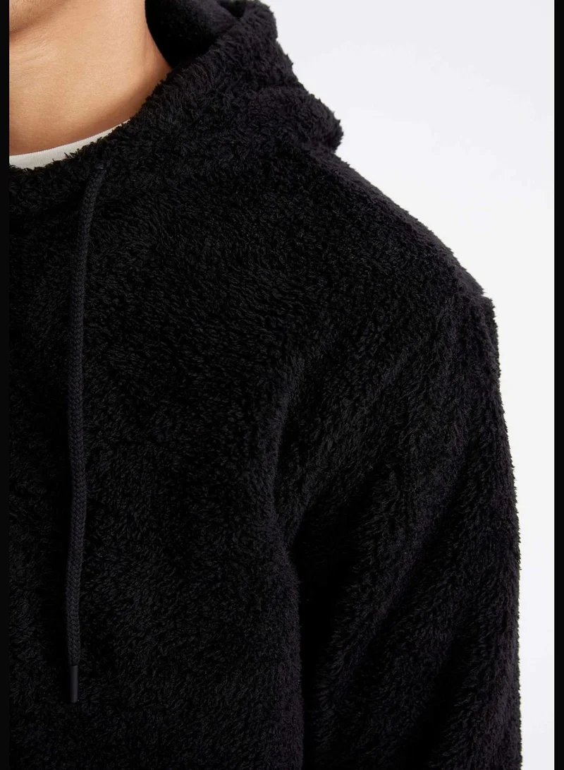 DeFacto Man Hooded Long Sleeve Knitted Sweatshirt