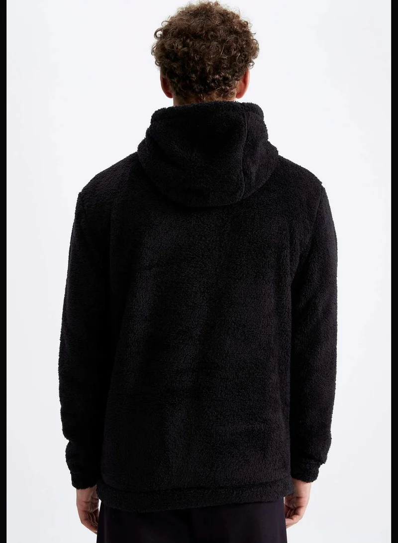 DeFacto Man Hooded Long Sleeve Knitted Sweatshirt