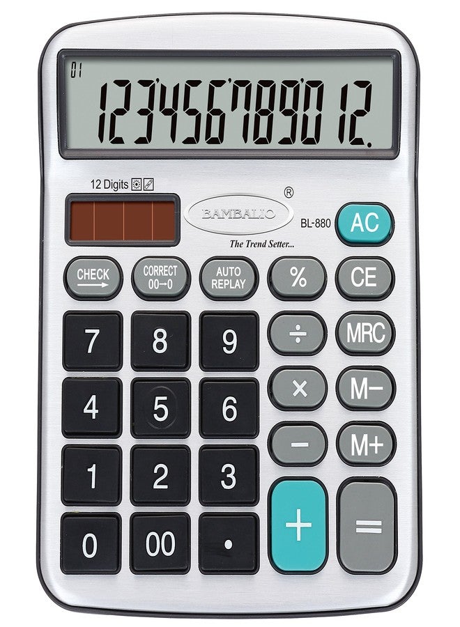 Bambalio12 Digits BL-880 Electronic Calculator with Big Display & Metallic Panel 3 Years Warranty - Image 1
