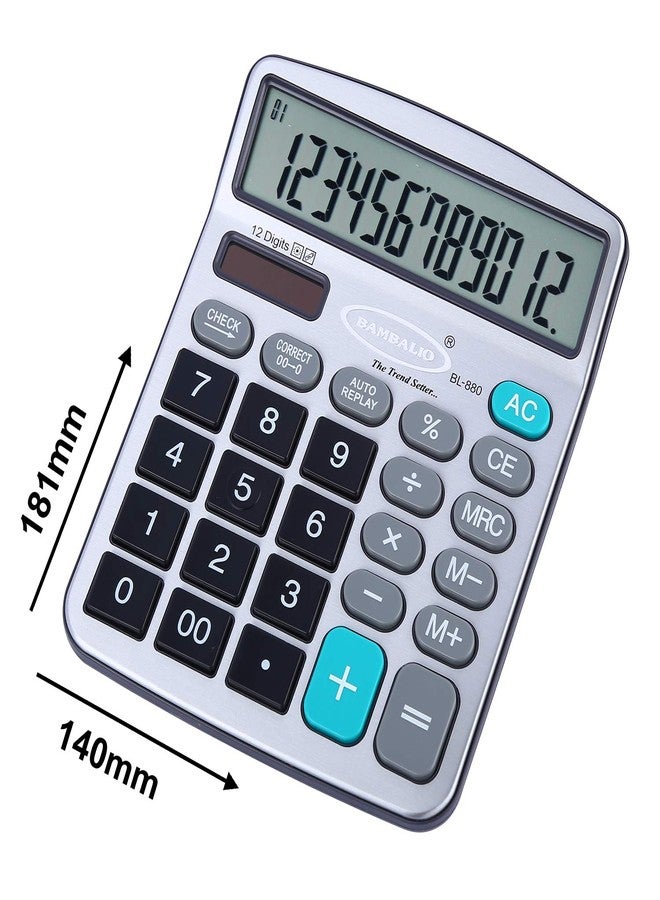 Bambalio12 Digits BL-880 Electronic Calculator with Big Display & Metallic Panel 3 Years Warranty - Image 2
