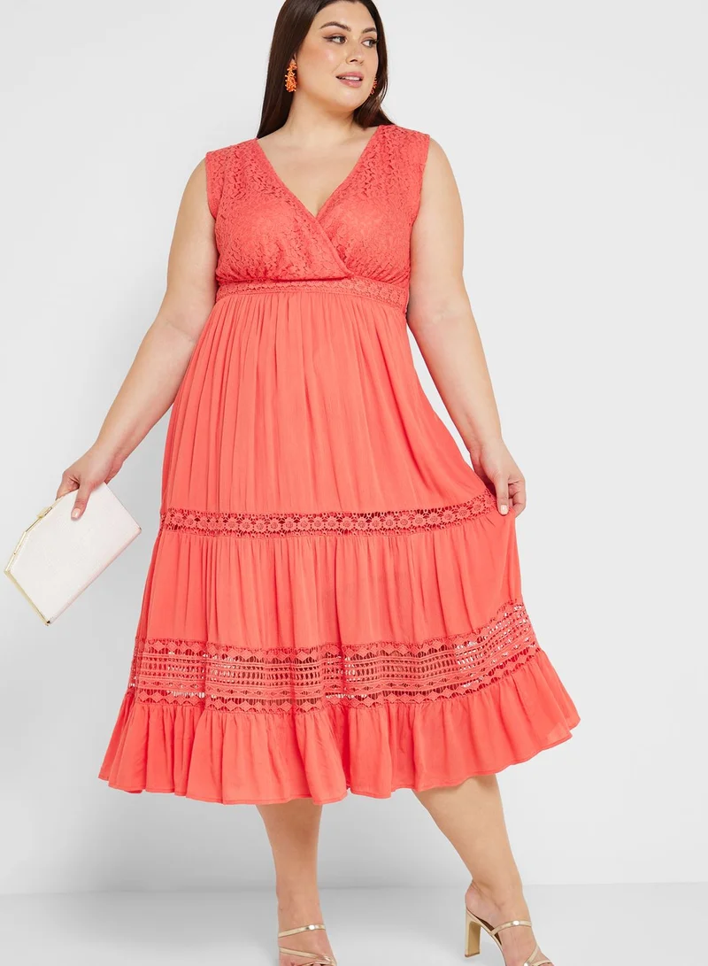 Ella Plus Schifli Panel Detail Dress