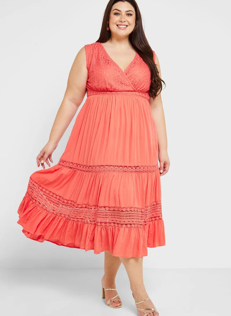 Ella Plus Schifli Panel Detail Dress