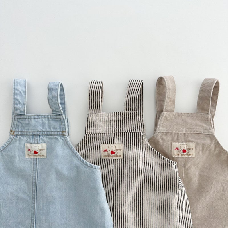 Korean Style ins Baby and Young Children's Wear Stylish Denim Strap Pants Children's Spring and Autumn Trendy Simple Casual Jumpsuit - Image 5