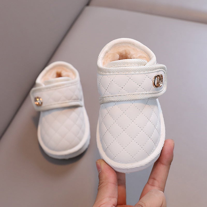Baby Warm Cotton Padded Snow Boots Soft Sole Creamy-white