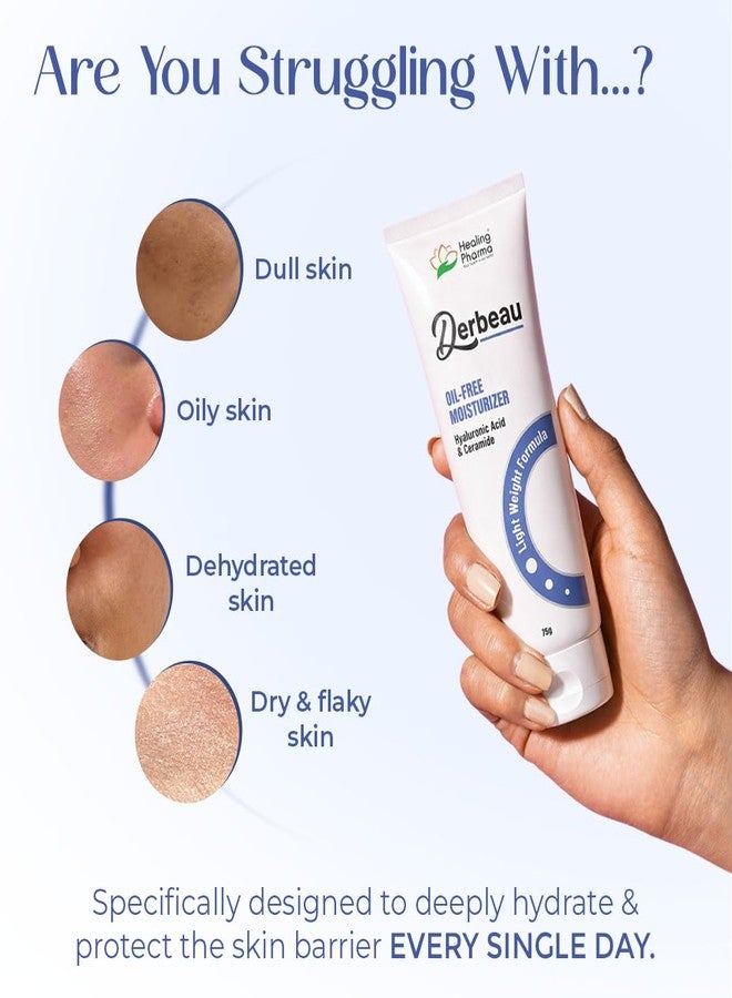Healing Pharma - Derbeau Oil-Free Moisturizer with 8 Types of Hyaluronic Acid & Ceramide Complex | Lightweight Hydrating Cream for Acne-Prone & Oily Skin | 75g - Image 3