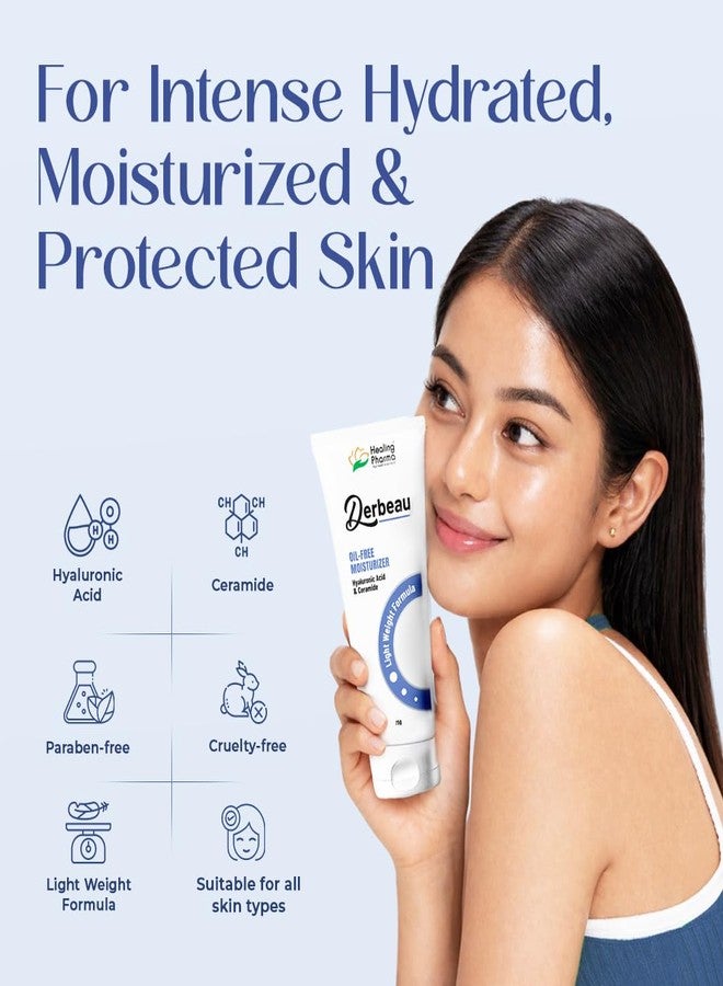 Healing Pharma - Derbeau Oil-Free Moisturizer with 8 Types of Hyaluronic Acid & Ceramide Complex | Lightweight Hydrating Cream for Acne-Prone & Oily Skin | 75g - Image 2