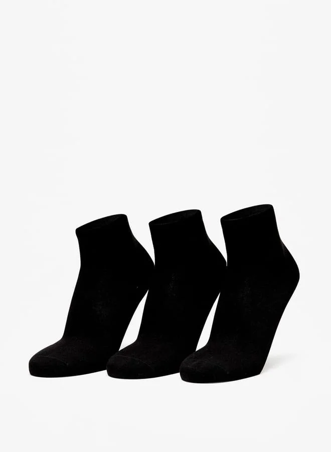 DUCHINI Men's Solid Ankle Length Socks - Set of 3