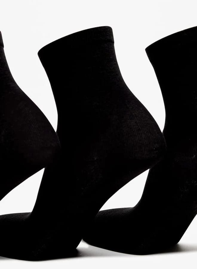 DUCHINI Men's Solid Ankle Length Socks - Set of 3