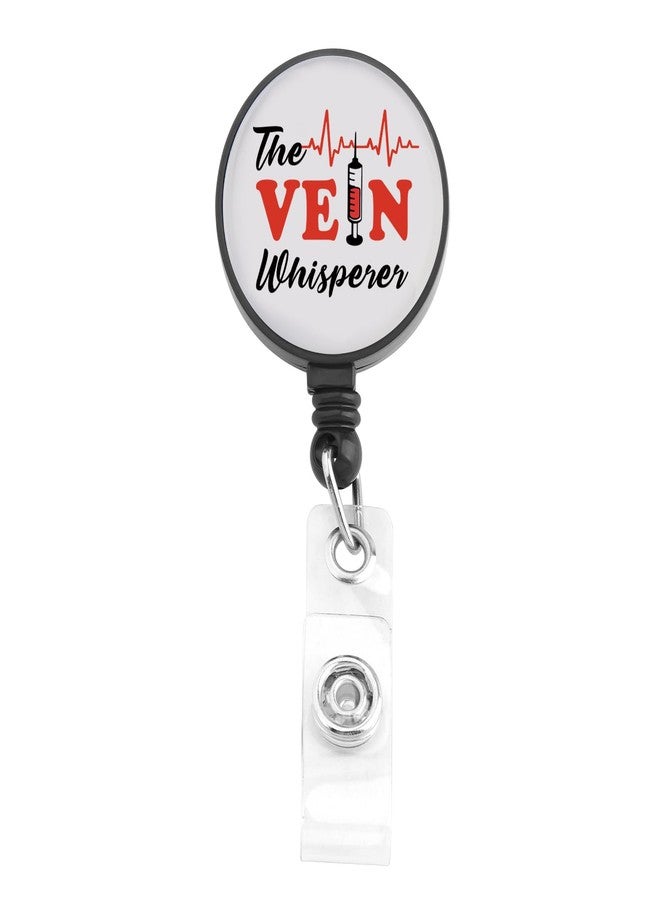 BNQL Vein Whisperer Badge Reel Holder Retractable Phlebotomist Gift Nursing Badge Reel for Nurses Badge Phlebotomy Badge Reel - Image 1
