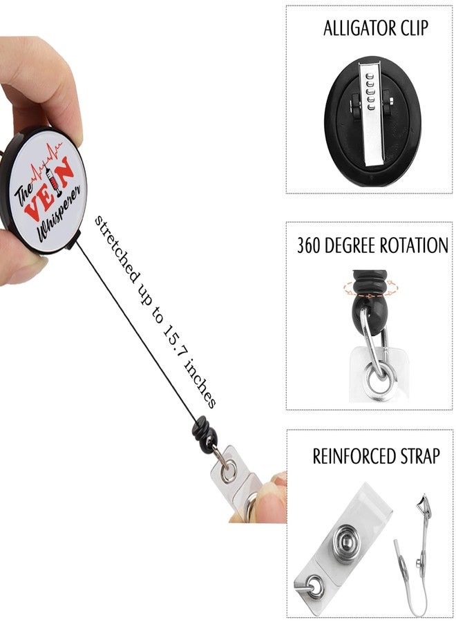 BNQL Vein Whisperer Badge Reel Holder Retractable Phlebotomist Gift Nursing Badge Reel for Nurses Badge Phlebotomy Badge Reel - Image 3