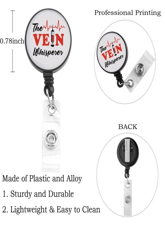BNQL Vein Whisperer Badge Reel Holder Retractable Phlebotomist Gift Nursing Badge Reel for Nurses Badge Phlebotomy Badge Reel - Image 2
