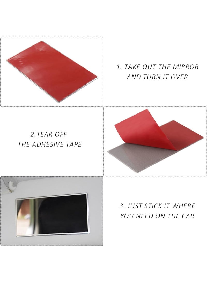 SYOSI Car Sun Visor Mirror,Portable Car Vanity Mirror, Seatback Self-Adhesive Makeup Mirrors, Shatter-proof Cosmetic Accessories for Automotive Truck SUV Vehicle - Image 3