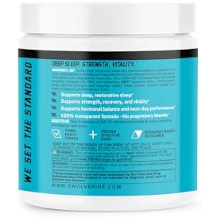 Swolverine ZMT | Advanced Sleep Supplement with Zinc, Magnesium Glyciante, GABA, Theanine, Valerian Root, Tryptophan (30 Servings) - Image 3