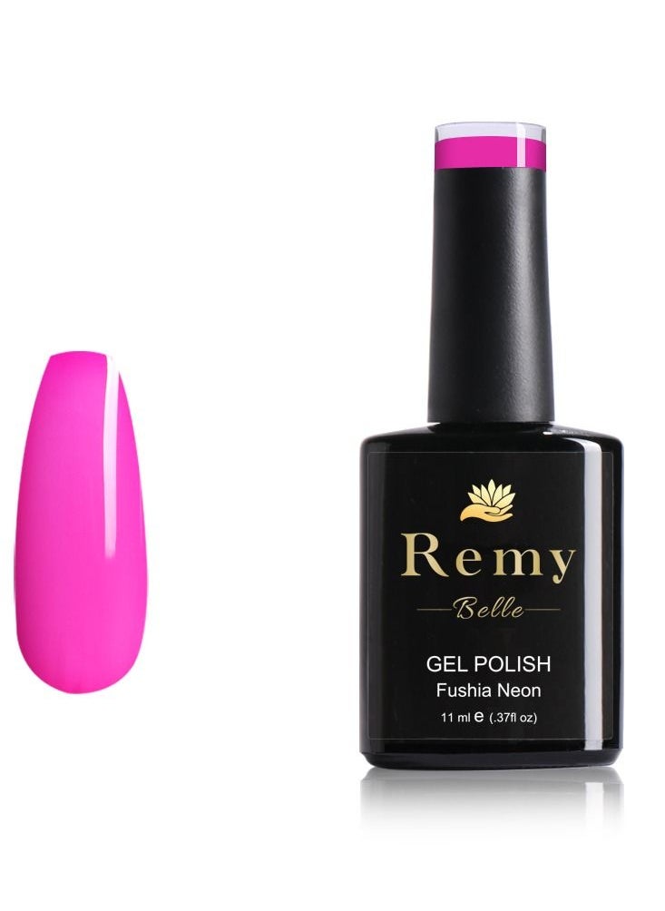 Remy Belle Gel Nail Polish 11ml, Fushia Neon, Long Lasting, Chip Resistant (Requires Drying Under UV LED Lamp)  - Image 1