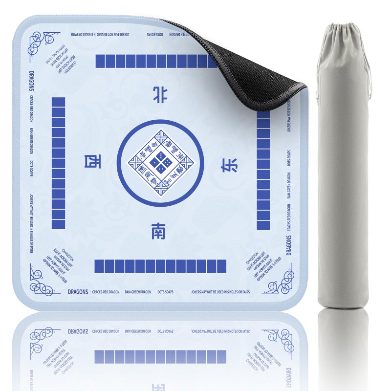 2F22E Mahjong Mat Noise Reduction NonSlip Mahjong Mat for Table 324 324 Inch Mahjong Table Mat for Poker Board Games Table Mat Card Games Tile Games DominoesSky Blue - Image 3