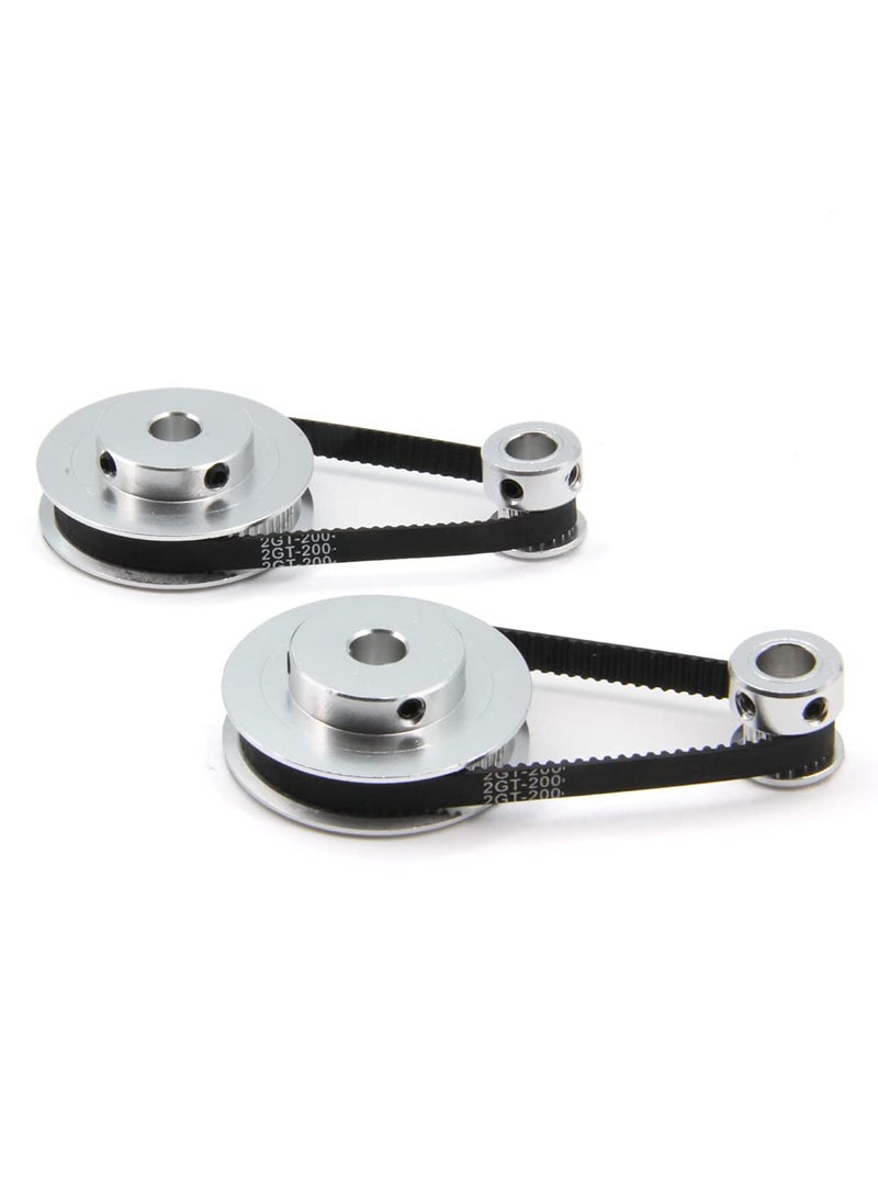 Befenybay Befenybay 2Kit 2GT Synchronous Wheel 20&60 Teeth 8mm Bore Aluminum Timing Pulley with 2pcs Length 200mm Width 6mm Belt (20-60T-8B-6)  - Image 1