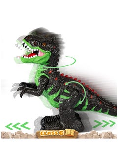 SYOSI لعبة ديناصور T-rex كبيرة تعمل بالتحكم عن بعد، للأطفال الأولاد 3 4 5 6 7 8 سنوات، تيرانوصور واقعي قابل للشحن مع رذاذ ماء، ضوء، زئير، هدية عيد ميلاد ديناصور كهربائية للأطفال الرضع  - Image 4