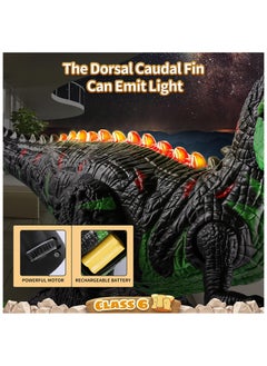 SYOSI لعبة ديناصور T-rex كبيرة تعمل بالتحكم عن بعد، للأطفال الأولاد 3 4 5 6 7 8 سنوات، تيرانوصور واقعي قابل للشحن مع رذاذ ماء، ضوء، زئير، هدية عيد ميلاد ديناصور كهربائية للأطفال الرضع  - Image 5