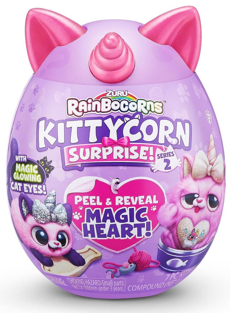 Zuru Rainbocorns Kittycorn Surprise Series 2 With Magic Glowing Cat Eyes Peel And Reveal Magic Heart (Colors may vary)) - Image 1
