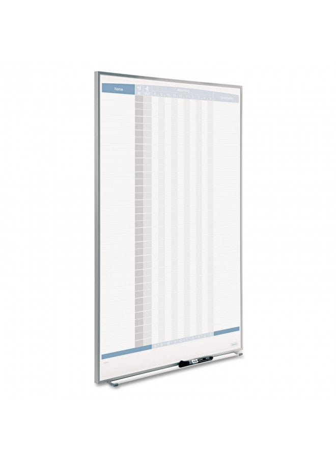 Quartet Quartet Matrix In/Out Board, 34 x 23 Inches, Magnetic, Track Up To 36 Employees (33705) - Image 4