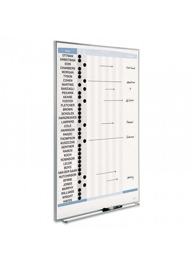 Quartet Matrix In/Out Board, 34 x 23 Inches, Magnetic, Track Up To 36 Employees (33705) - pzsku/ZE6D2FE1A782B025D059EZ/45/_/1731077841/625bb072-51a2-4e23-ac5d-a1b10ef93b86