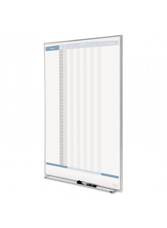Quartet Quartet Matrix In/Out Board, 34 x 23 Inches, Magnetic, Track Up To 36 Employees (33705) - Image 2