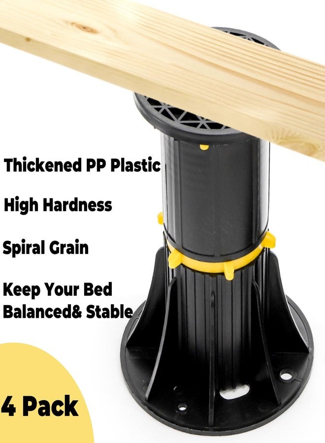 Tlence 4 Pack Bed Support Legs, 8.5-13 Inch Adjustable Height Bed Center Slat Support, Under Bed Frame Replacement Post, Heavy Duty Bed Reinforcement Parts Kit for Wooden Furniture Cabinet Board - Image 3