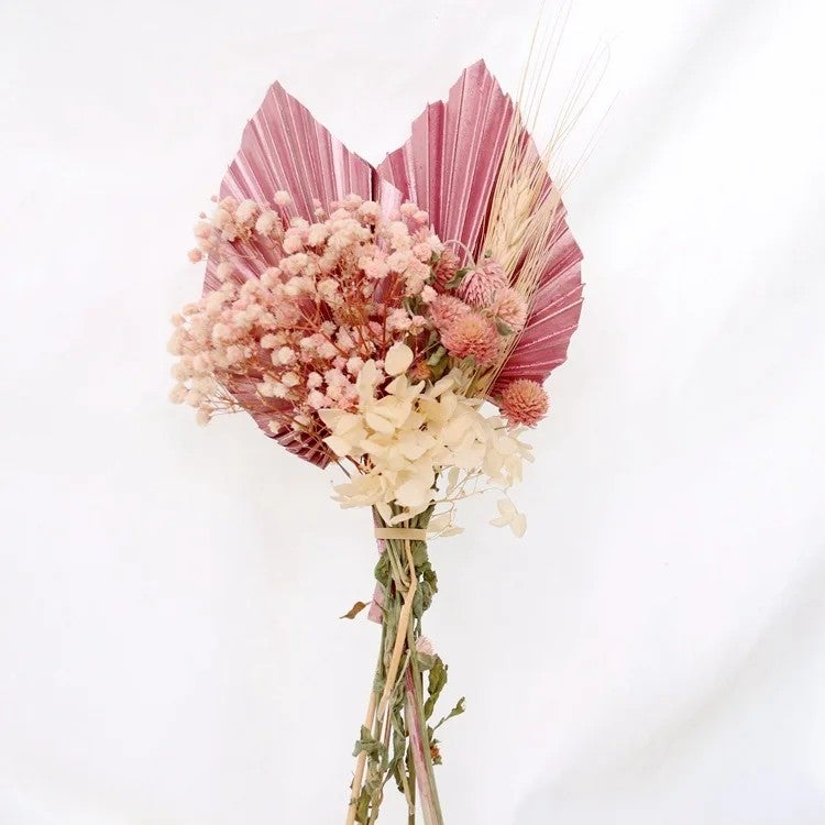 Bluejw Ychon Dried Palm Leaf Cake Topper, Natural Dried Flower Bouquet Cupcake Topper - Reusable Dried Plants Cake Decorations - Image 1