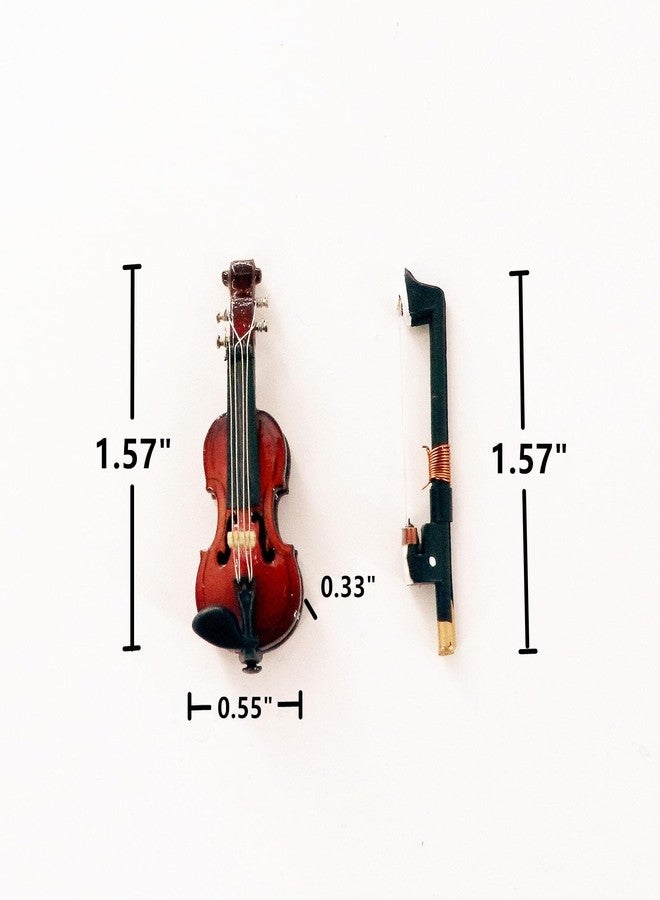 Dselvgvu Wooden Miniature Violin with Bow and Case 1/12 Scale Dollhouse Accessories Decoration Mini Musical Instrument Violin Replica Collectible Figurines Display Ornaments Model (1.57"x0.55"x0.33") - Image 3